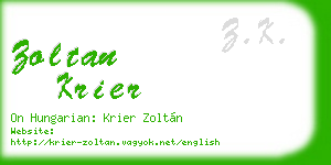 zoltan krier business card